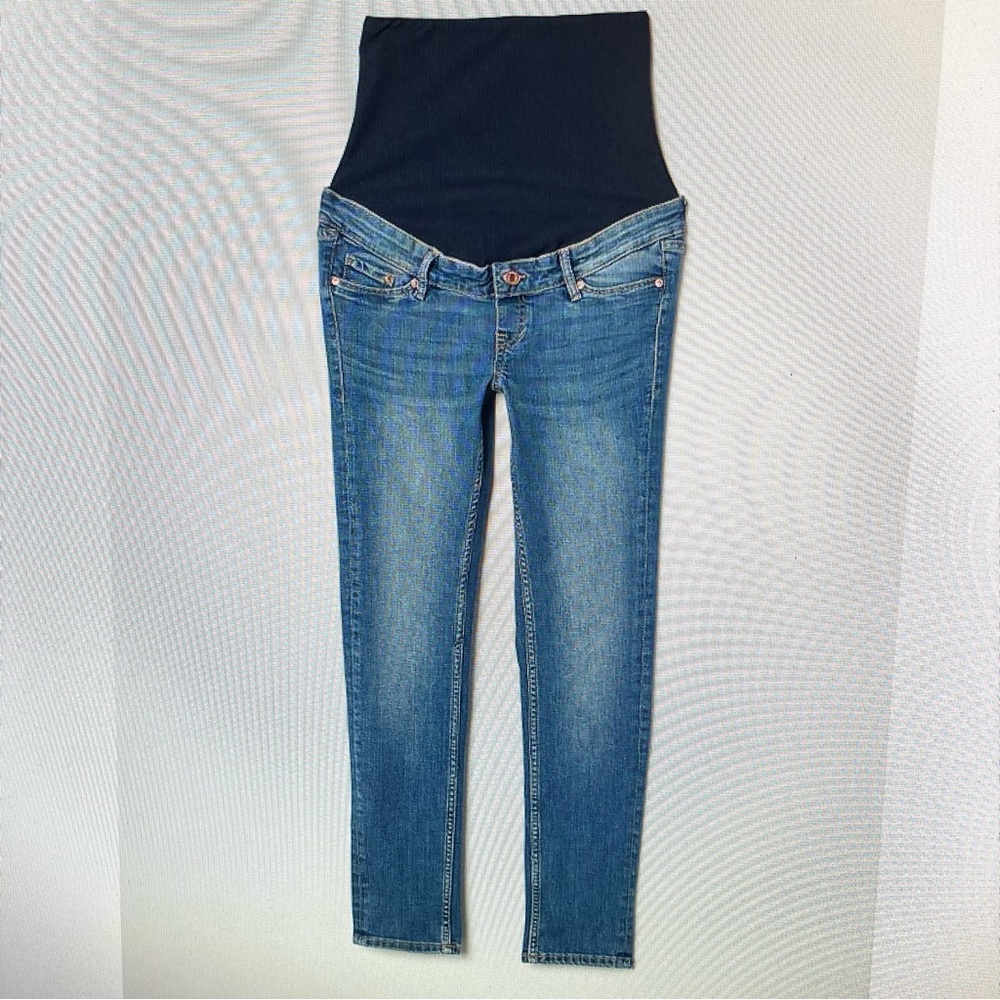 & Denim Mama Maternite’ Skinny Tapered Denim Maternity Jeans Size Small - Picture 2 of 7
